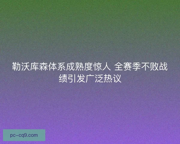 勒沃库森体系成熟度惊人 全赛季不败战绩引发广泛热议