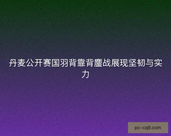 丹麦公开赛国羽背靠背鏖战展现坚韧与实力